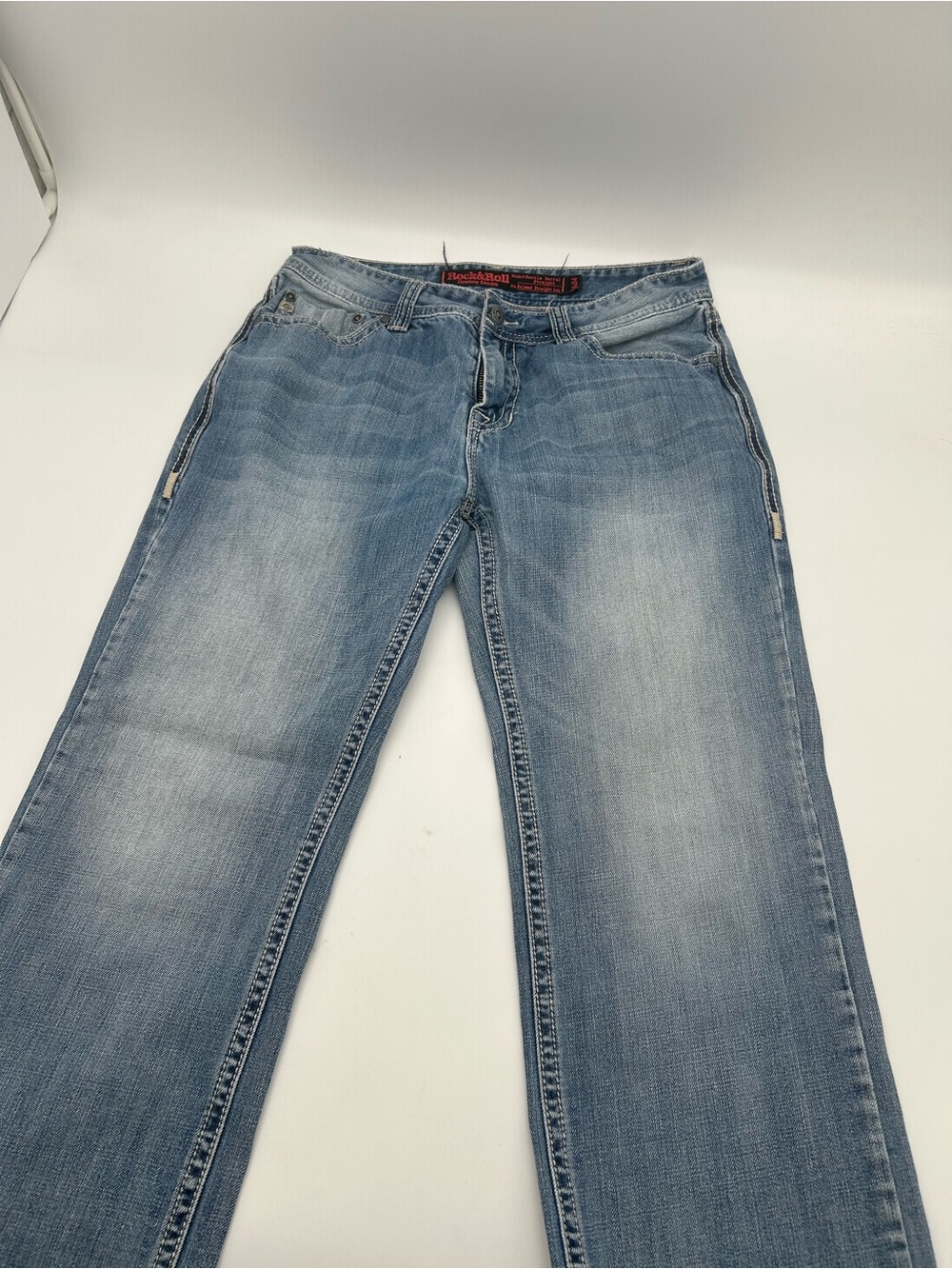 Rock and Roll Cowboy Denim Bullet Straight Leg Jeans 34x34